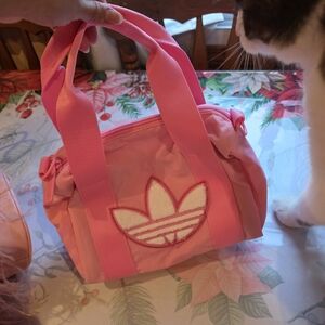 Adidas Pink Trefoil Mini Duffel Purse